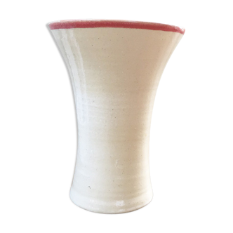 Vase céramique blanc évasé