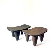 Senoufo M Black wooden stool Side table Bedside table - Côte d'Iv