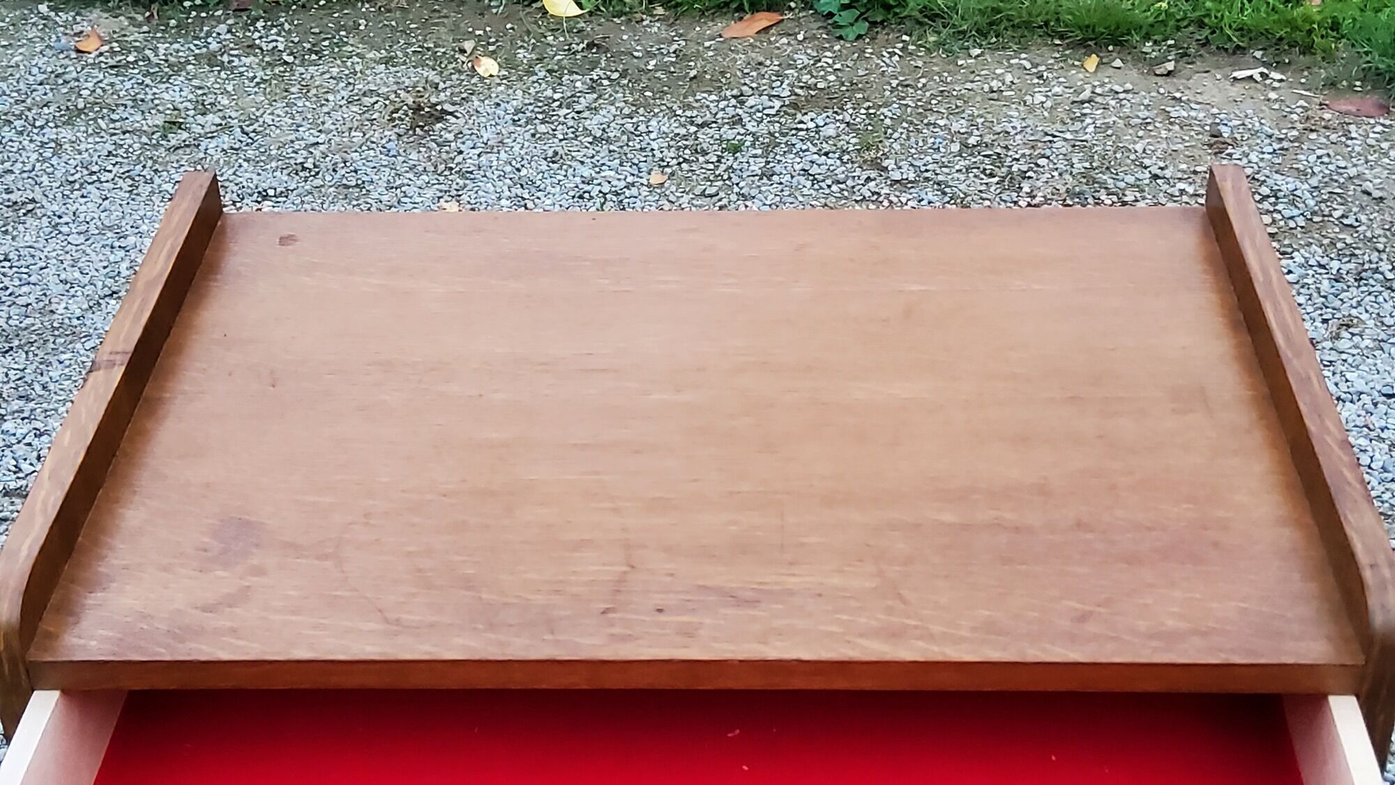 Vintage oak chest of drawers feet compass and fins of the 50s 2 doors 1 drawer