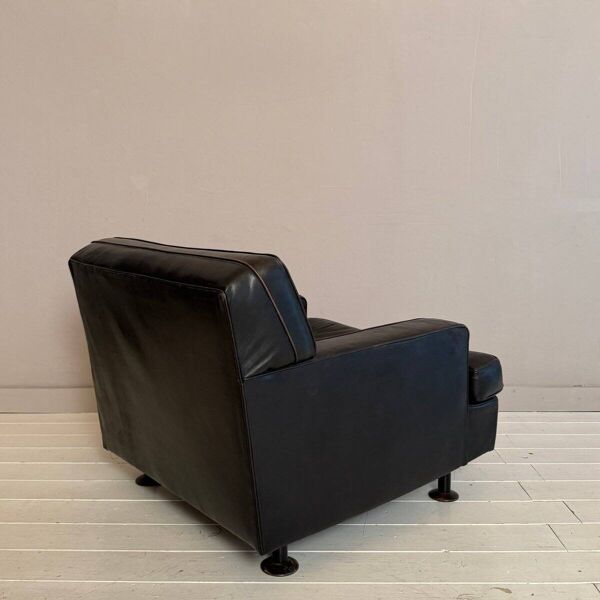 Fauteuil carré en cuir marron foncé par Marco Zanuso pour Arflex, années 1960