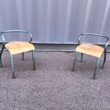 Paire de chaises enfants de bureau ancien