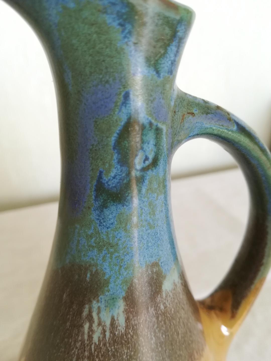 Art Deco flamed sandstone pitcher