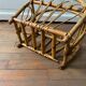 Porte revue vintage en bambou et rotin