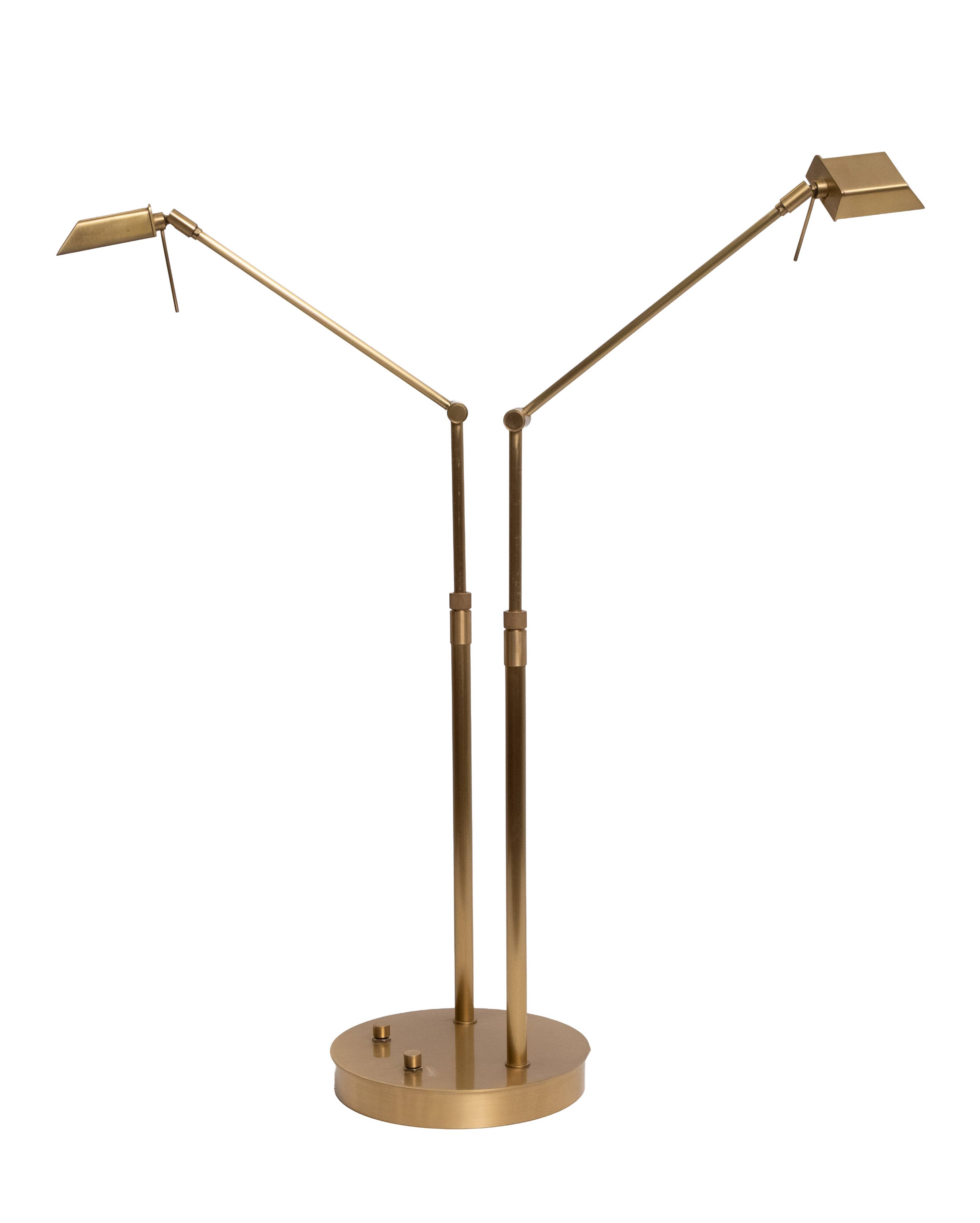 Stunning Ben Demmers Brass double l table lamp 1980s