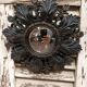 Convex mirror leaves and black flowers golden reflection 20 cm