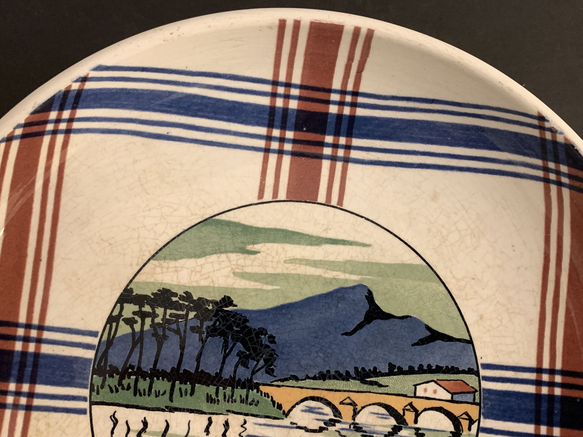 Compotier Sarreguemines Ramuntcho, view of the Basque Country, Saint Jean de Luz and the Rhune