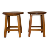 Lot de 2 tabourets en bois