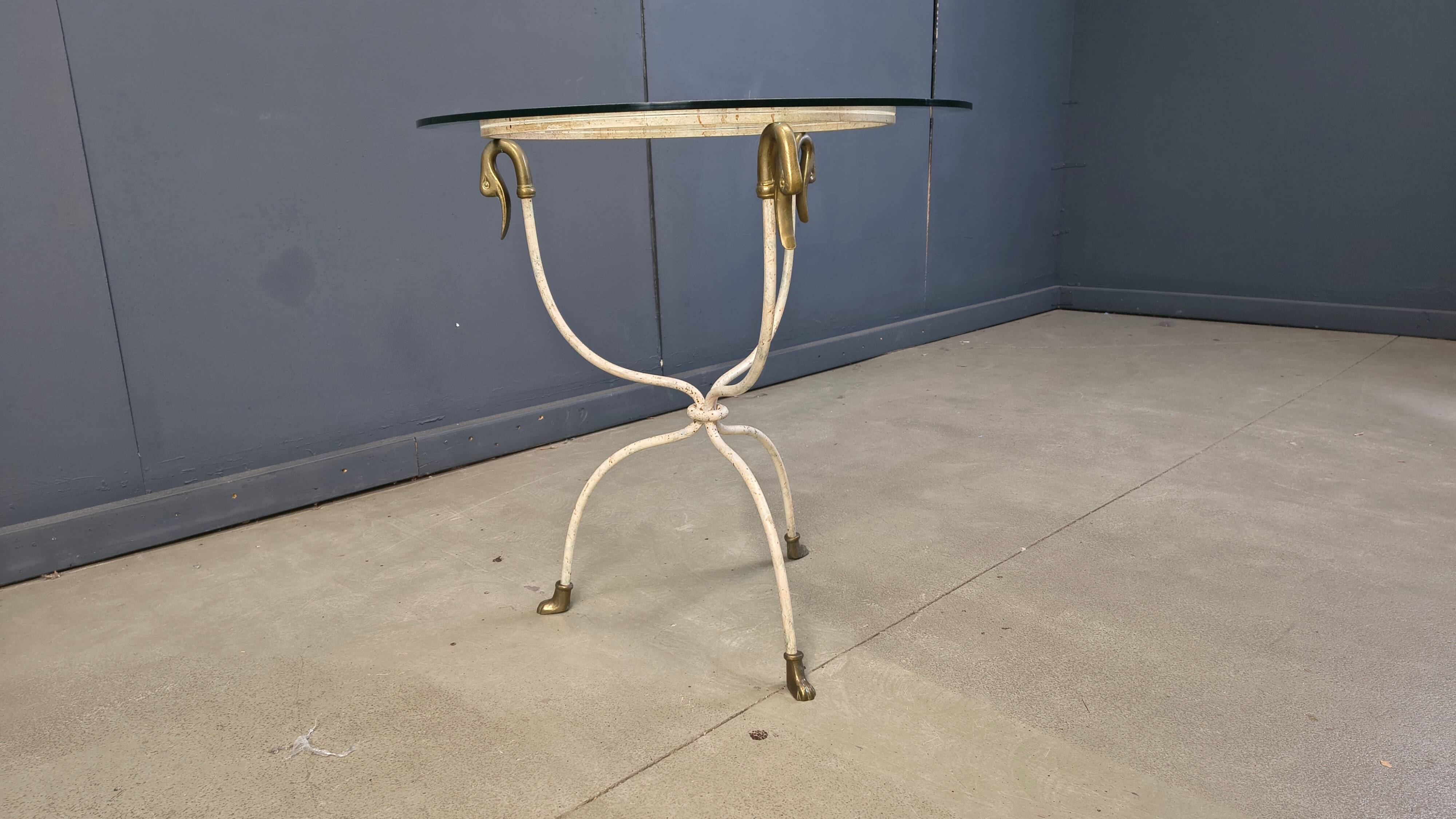 Mid-century Italian swan side table, 1970s