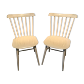 Pair of vintage chairs with compass footings