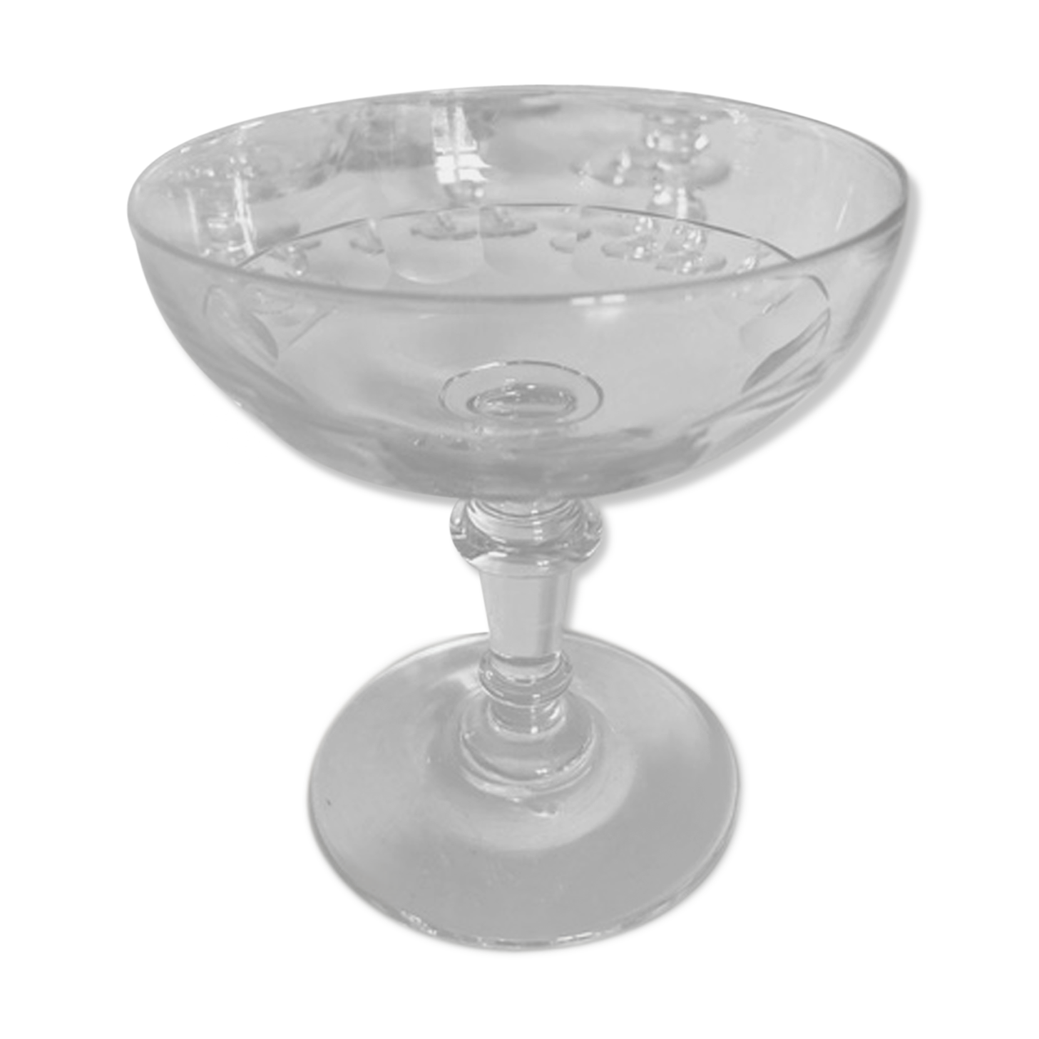 Set of 8 19th crystal crystal glasses with matching flat ribs