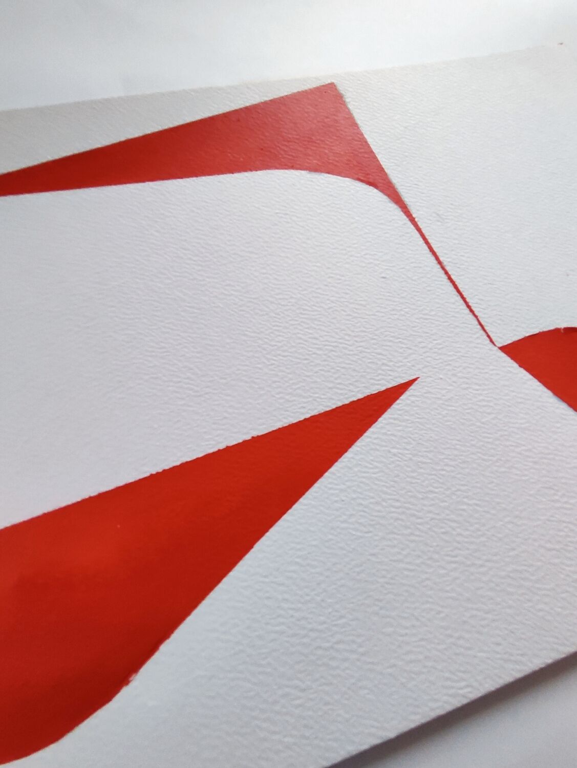 Red minimalist geometric painting