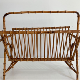 Rattan magazine holders faux-bamboo style