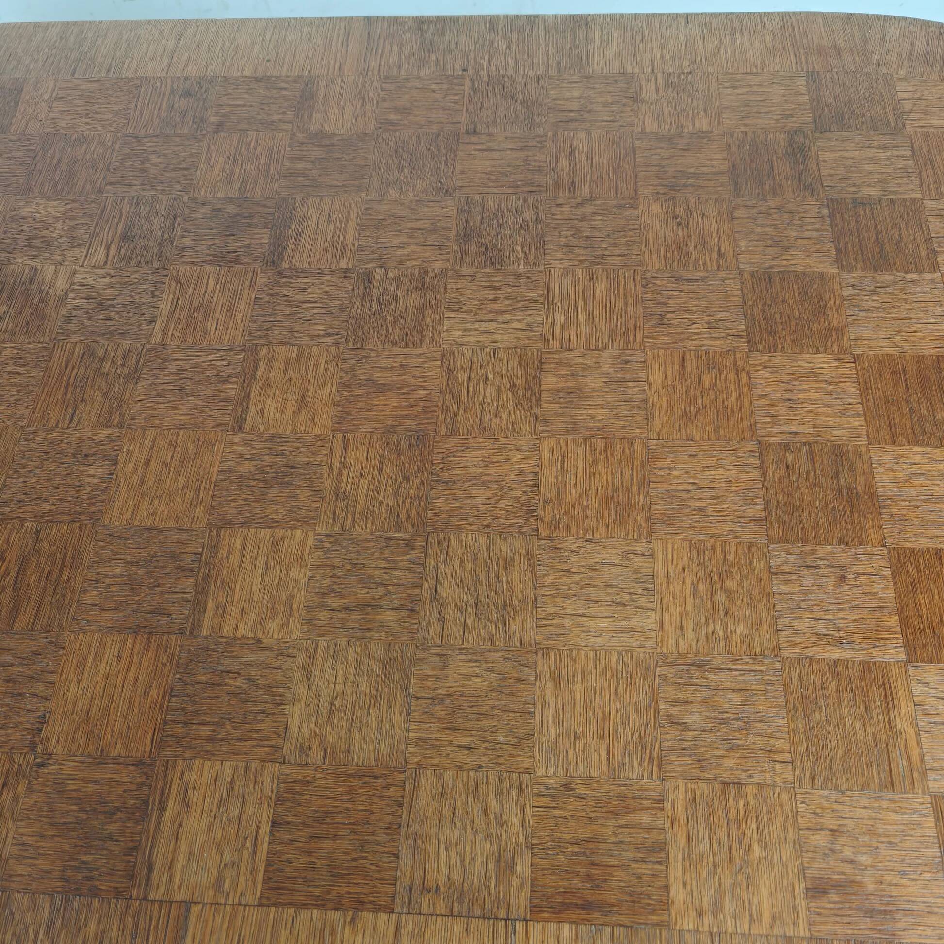 1920s Belgian Art Deco oak parquetry dining table