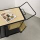 Perforated metal serving trolley in the Mathieu Matégot style