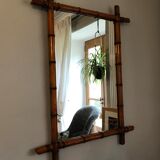 Vintage bamboo mirror 75 x 100 cm