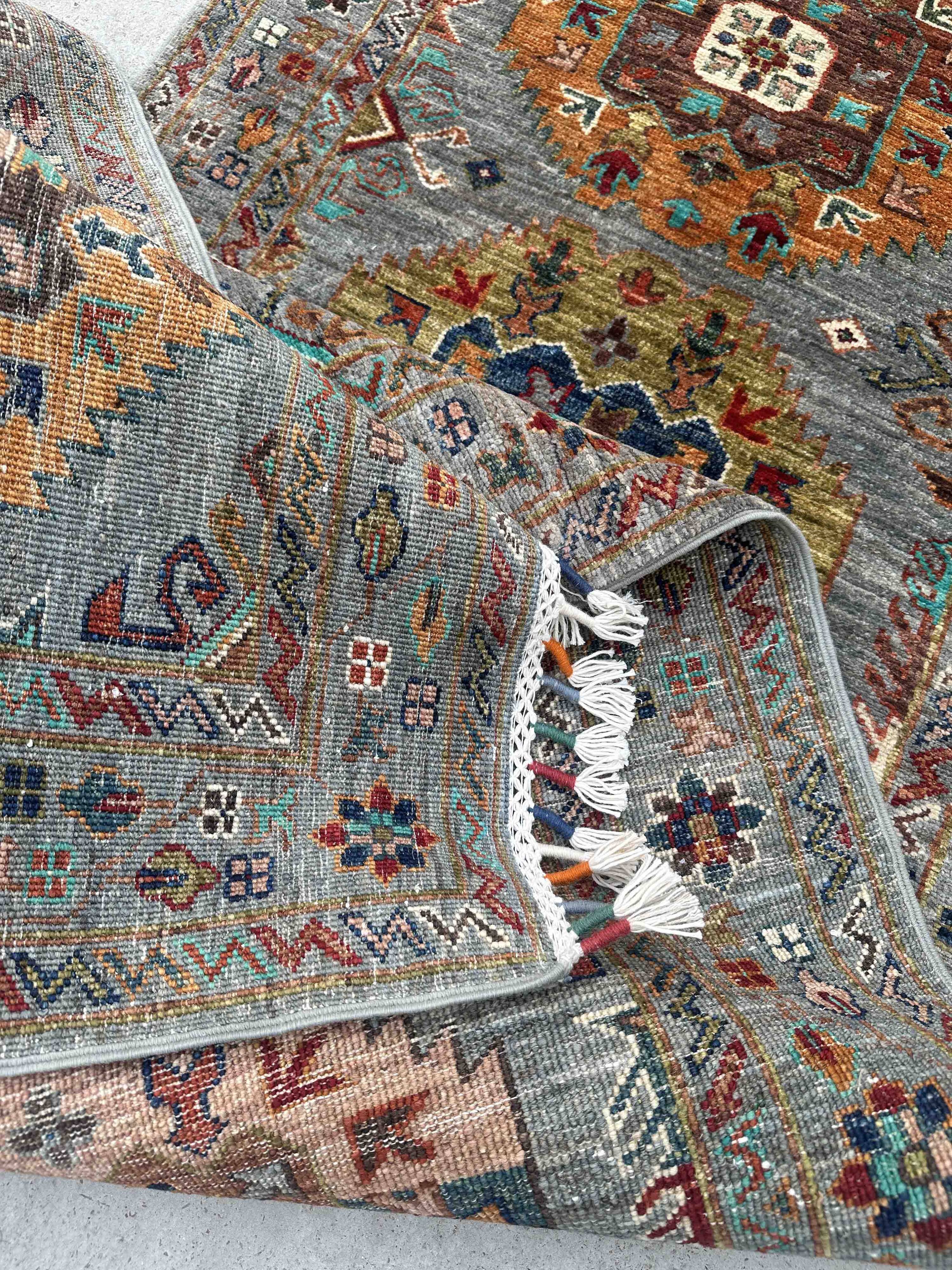 Vintage Caucasian Kazak Wool Runner Rug With Geometric Medallions – 84x300