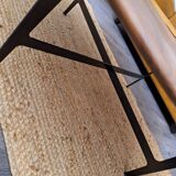 Ampm table basse addisson grand modèle, meuble noyer massif