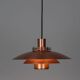 Vintage Copper Pendant Lamp by Form-Light, Danish Mid-Century Modern Lighti