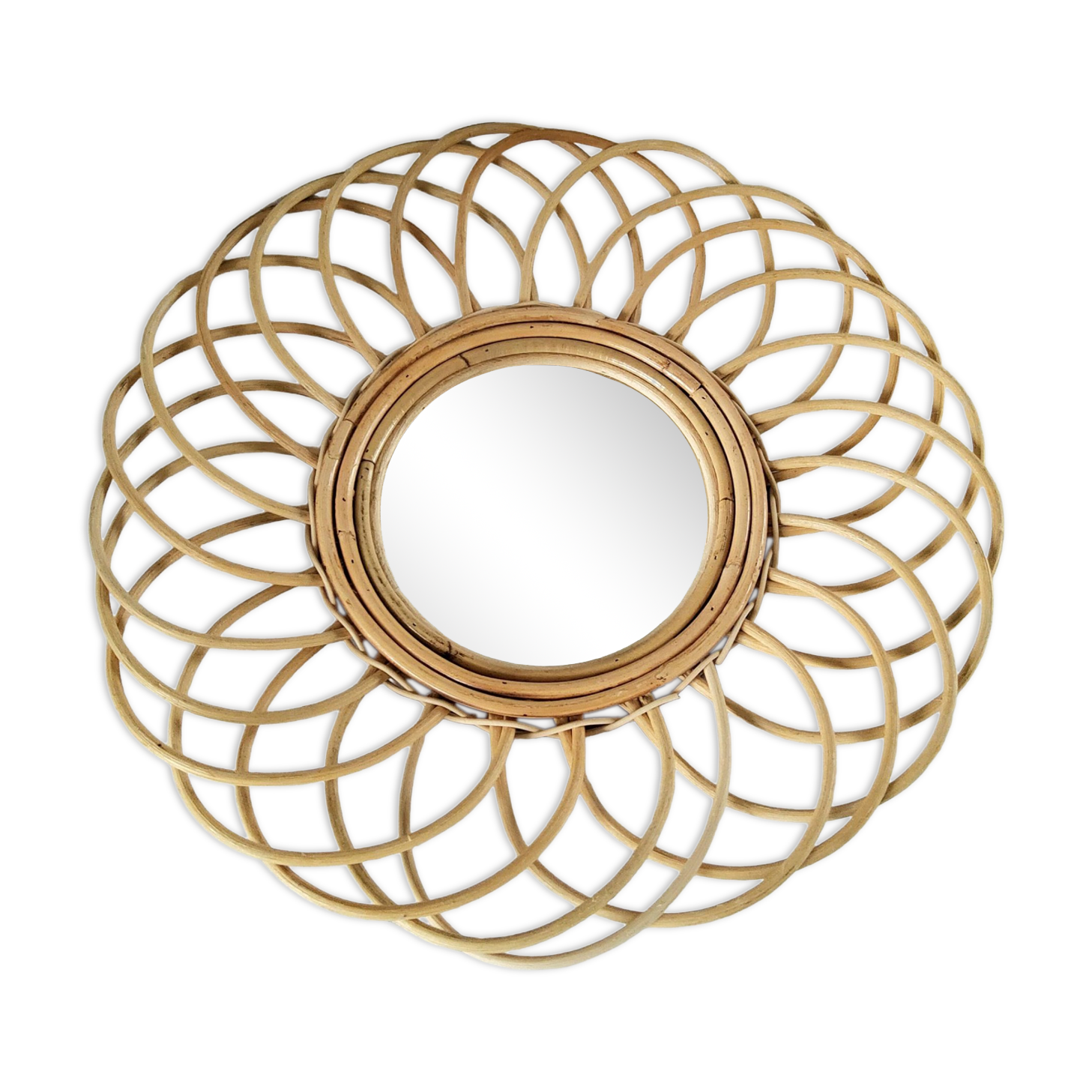 Rattan sun mirror