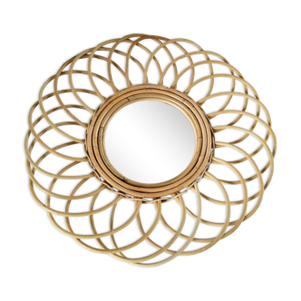 Rattan sun mirror