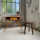 Vintage oak compass desk