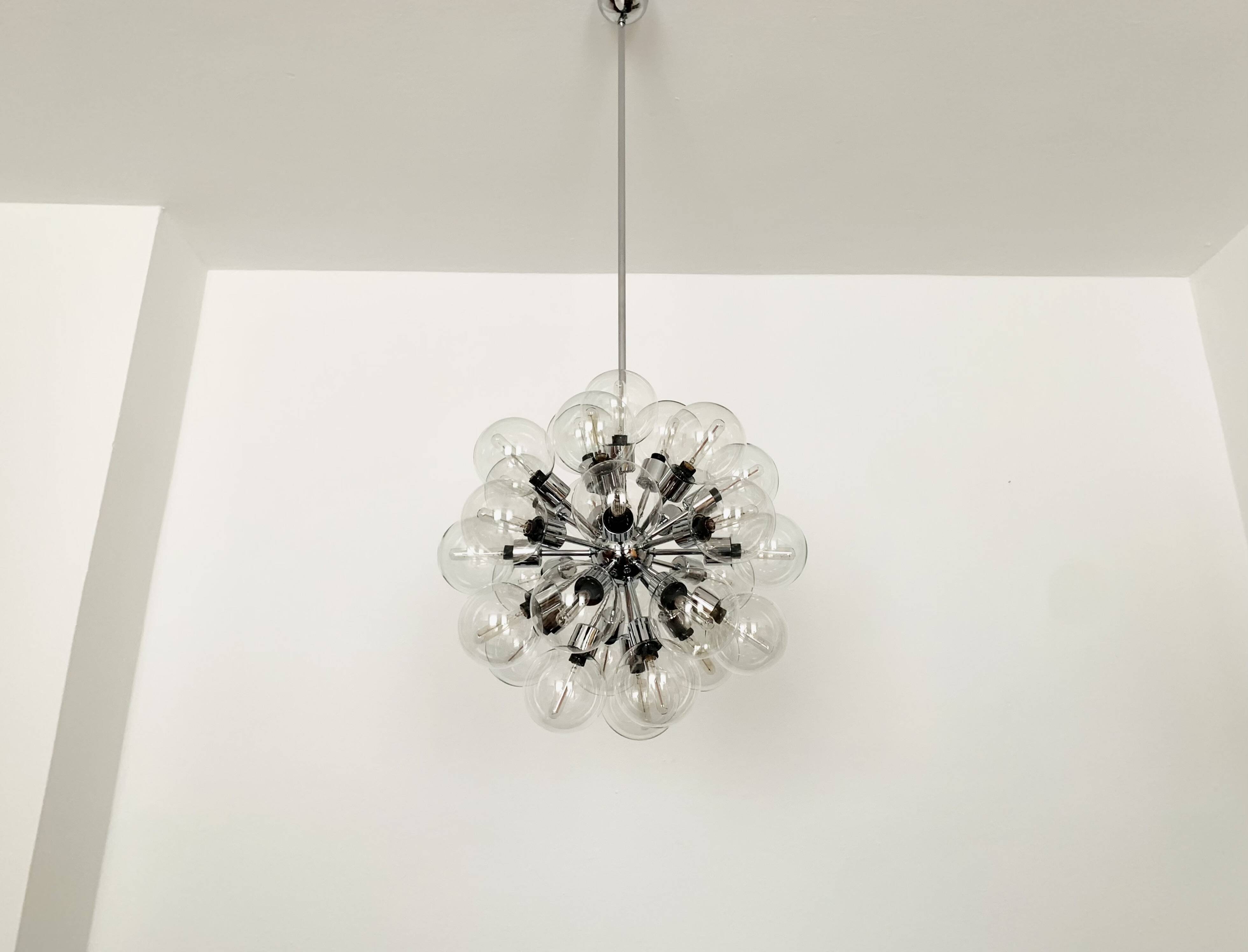 Chromed 1970s Sputnik Chandelier by Motoko Ishii for Staff