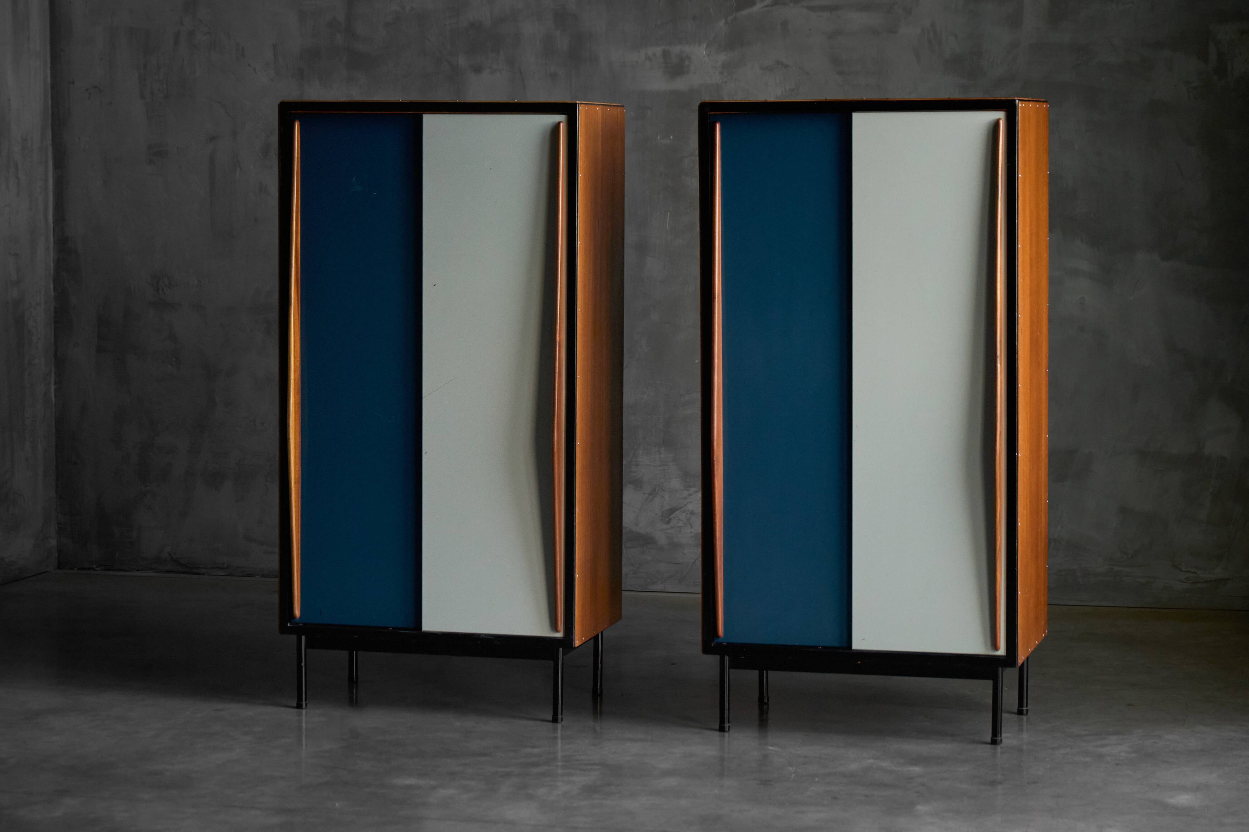 Modernist wardrobes by Willy Van Der Meeren for Tubax, Belgium, 1950s