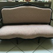 Sofa bench Louis Philippe Napoleon III, redesigned Nobilis fabric, country style