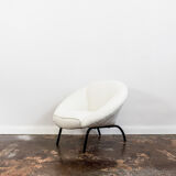 Mid century white boucle armchair 1950's