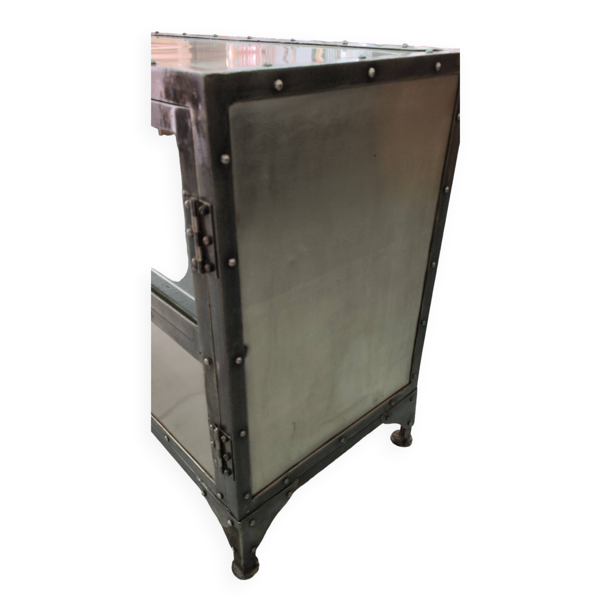 Metal tv stand three doors showcase