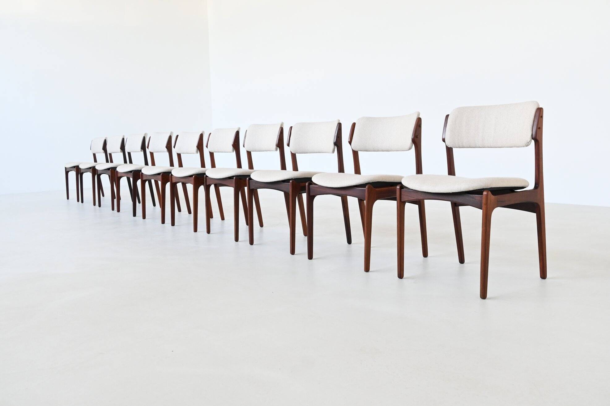 Erik Buch OD 49 set of ten dining chairs rosewood O.D. Mobler Denmark 1960
