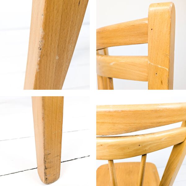 Frankfurt Chair Chaise en bois Salle à manger Cuisine Mid Century Vintage Chaise de cuisine stable R