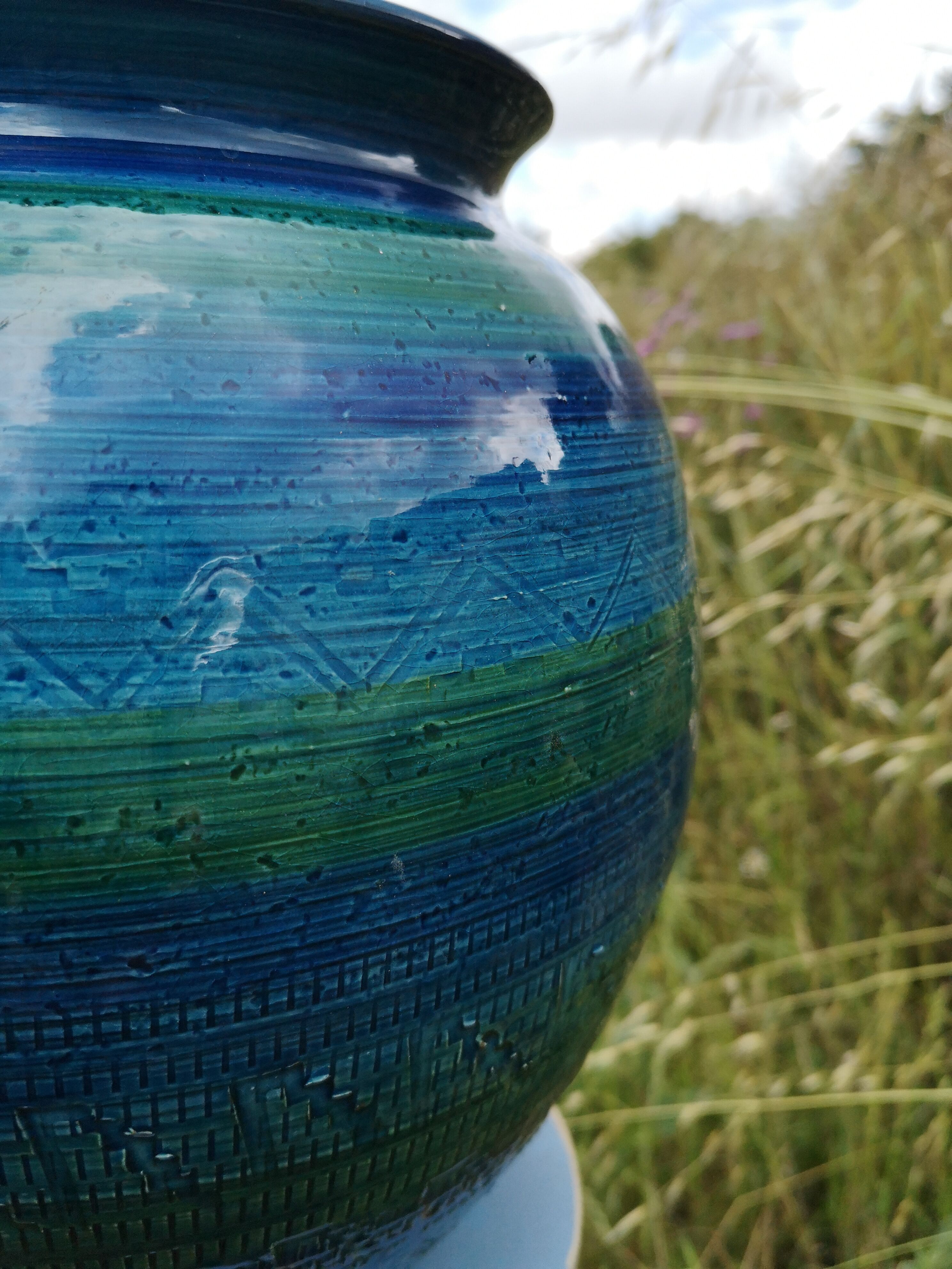 Vase Aldo Londi Rimini blue Pour Bitossi années 60