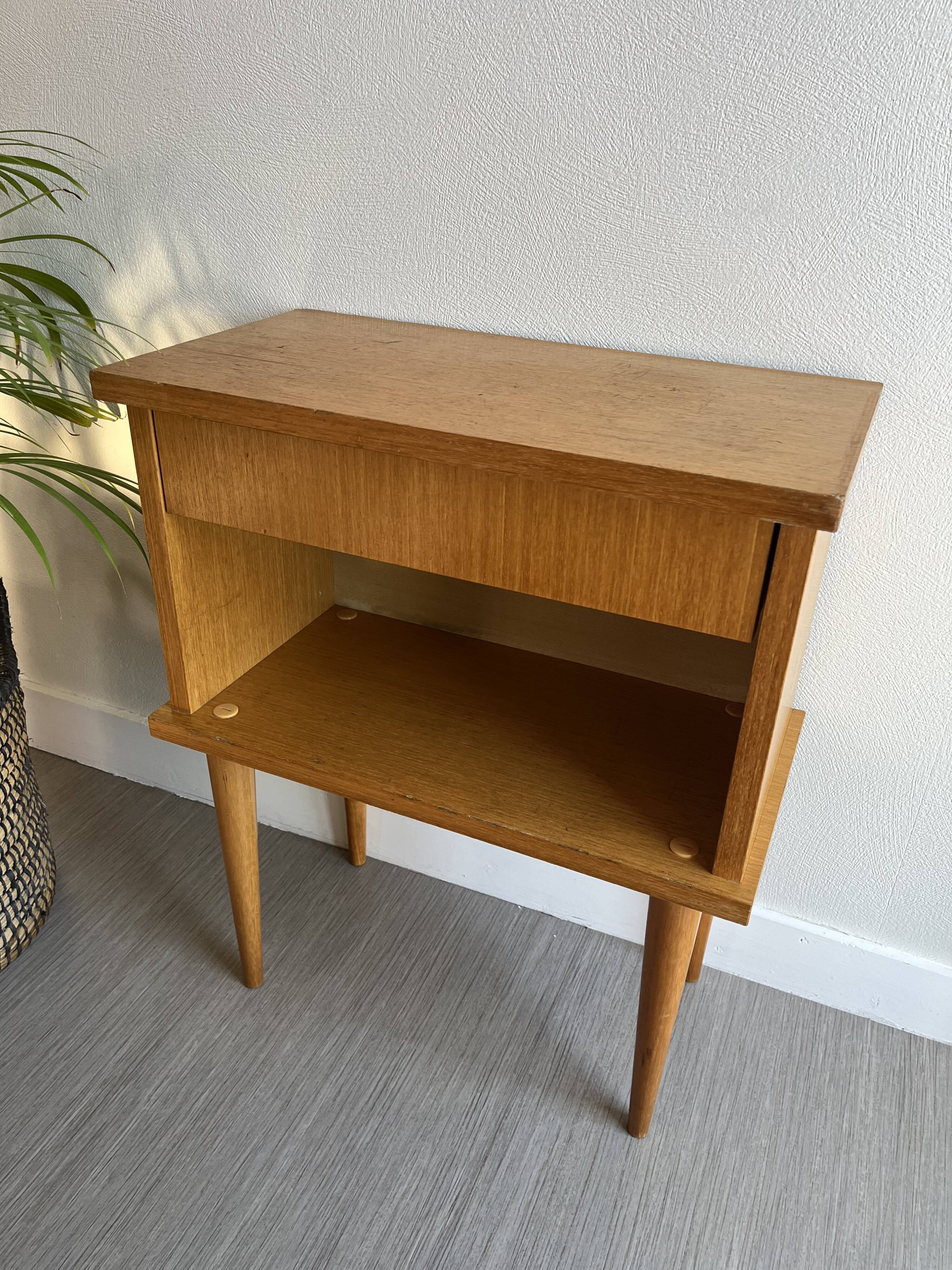 Bedside table vintage feet compass
