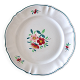 Grand plat rond ancien Sarreguemines Amazonas peint main