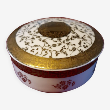 White and gold porcelain candy box