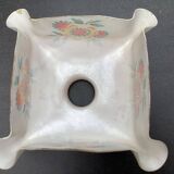 Vintage patterned painted glass pendant lampshade, Czechoslovakia