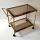 Belgo Chrom serving trolley in gold metal from the 60s/70s