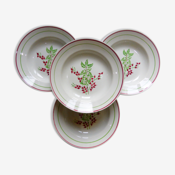 Set de 4 assiettes creuses en porcelaine