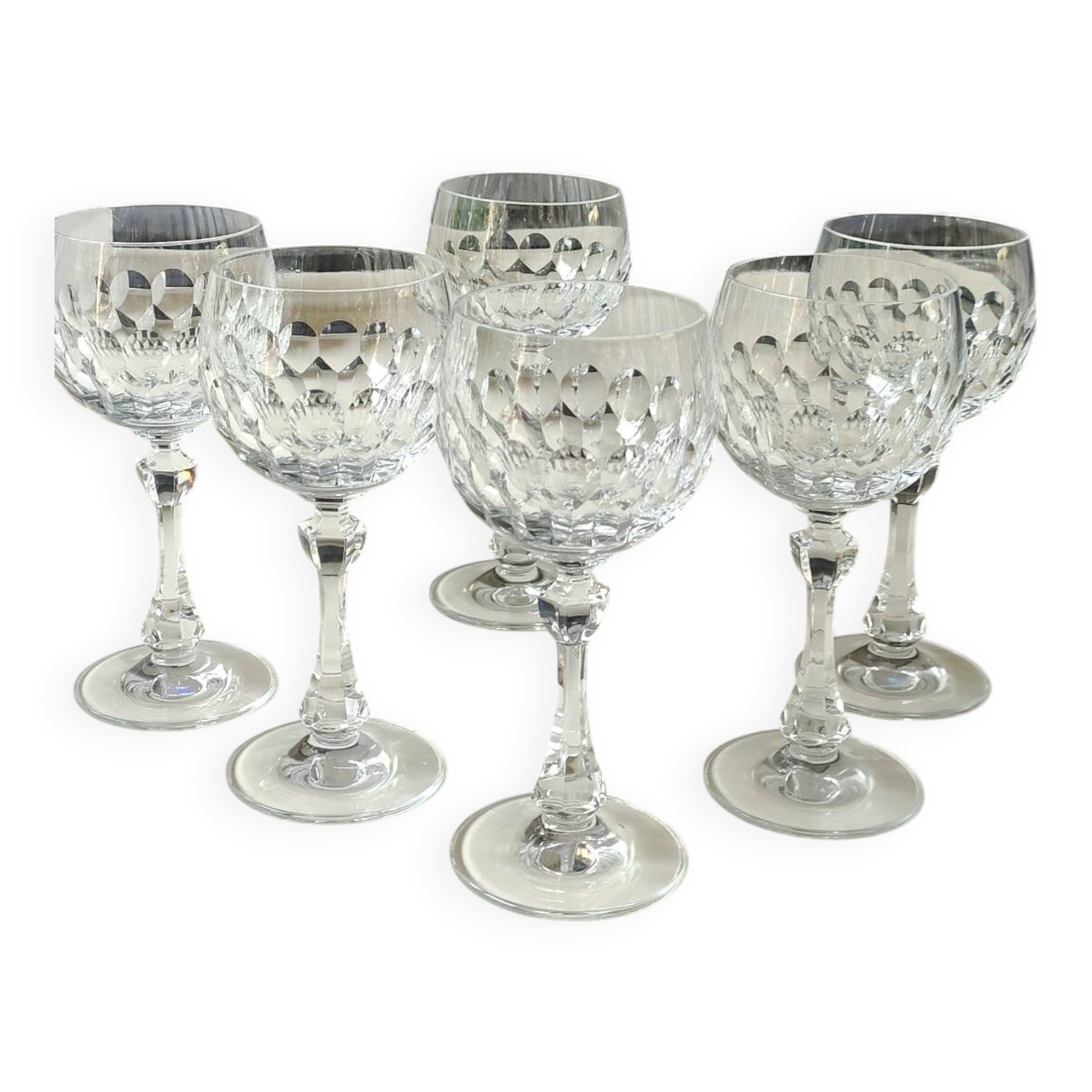 Lot 6. Boule glasses/Allegro model/Christinenhütte-Zwiesel. Tortoiseshell decoration