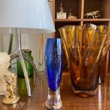 Blue glass vase