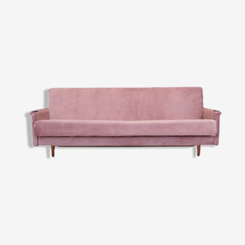 Pink folding sofa, Danish design, 1980s, production: Denmark