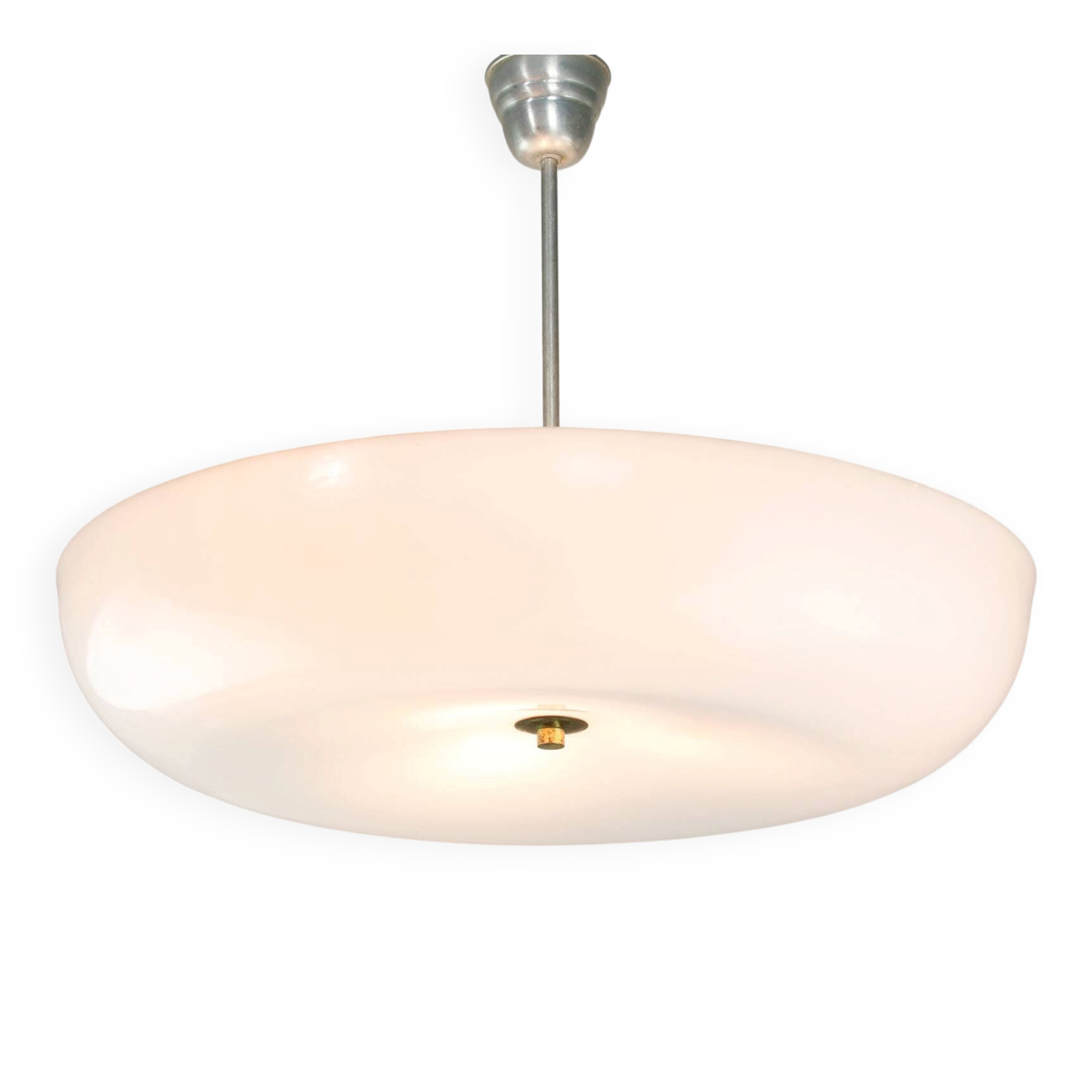 Space Age Italian Plexiglass and Brass Chandelier, 1970s