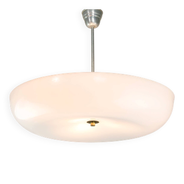 Chandelier en plexiglas et laiton de l'ère spatiale, années 1970