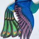 Wooden peacock to hang, mobile peacock