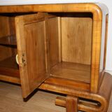 Art Deco Walnut TV Stand, 1950s, Mid-Century Modern Style