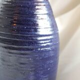 Blue grooved vase