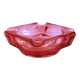 Red/salmon glass ashtray HSG Ząbkowice, Poland 1970s