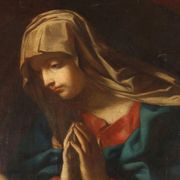 Ancient painting of the Virgin Mary, copy after Guido Reni, 18th century.