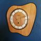 Clock formica vintage asymmetrical silent wall clock "Etling wood"